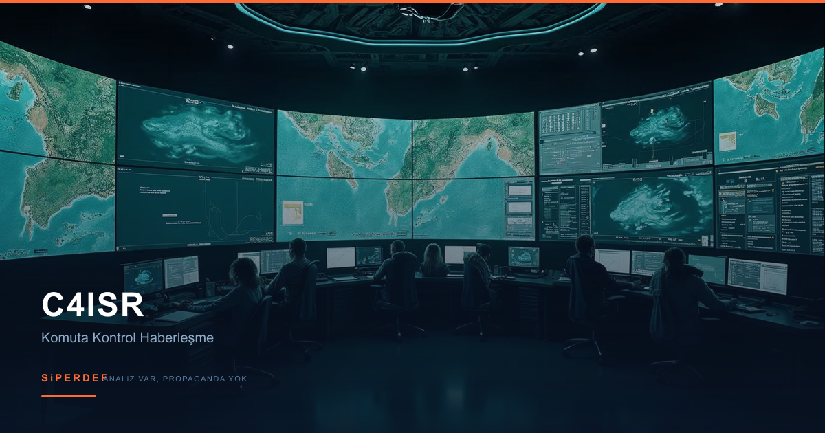 C4ISR komuta kontrol haberleşme sistemi ağ mimarisi konsept görseli