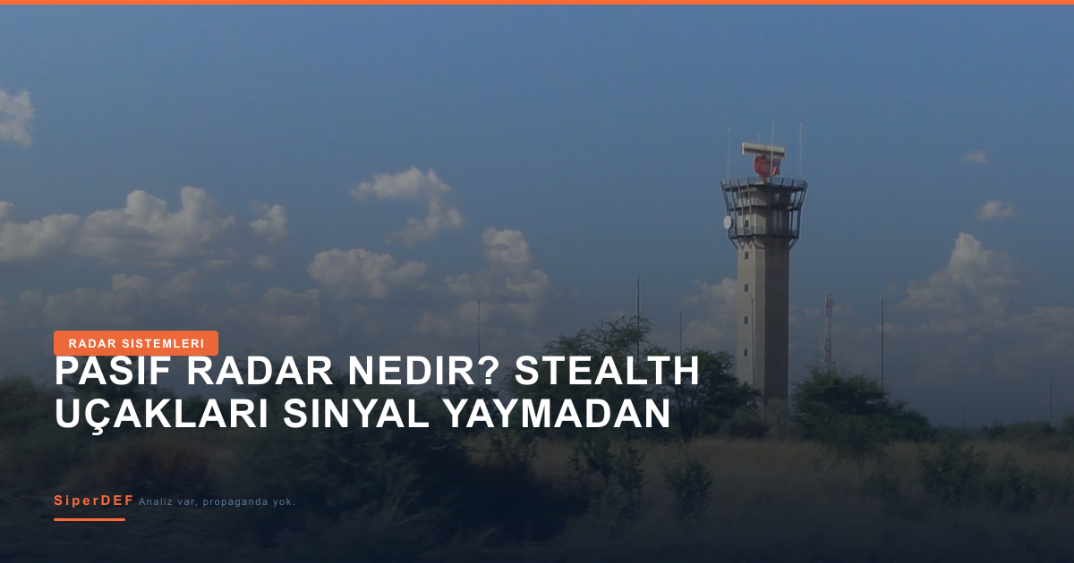 Pasif radar sistemi sinyal yaymadan hedef tespit konsept görseli